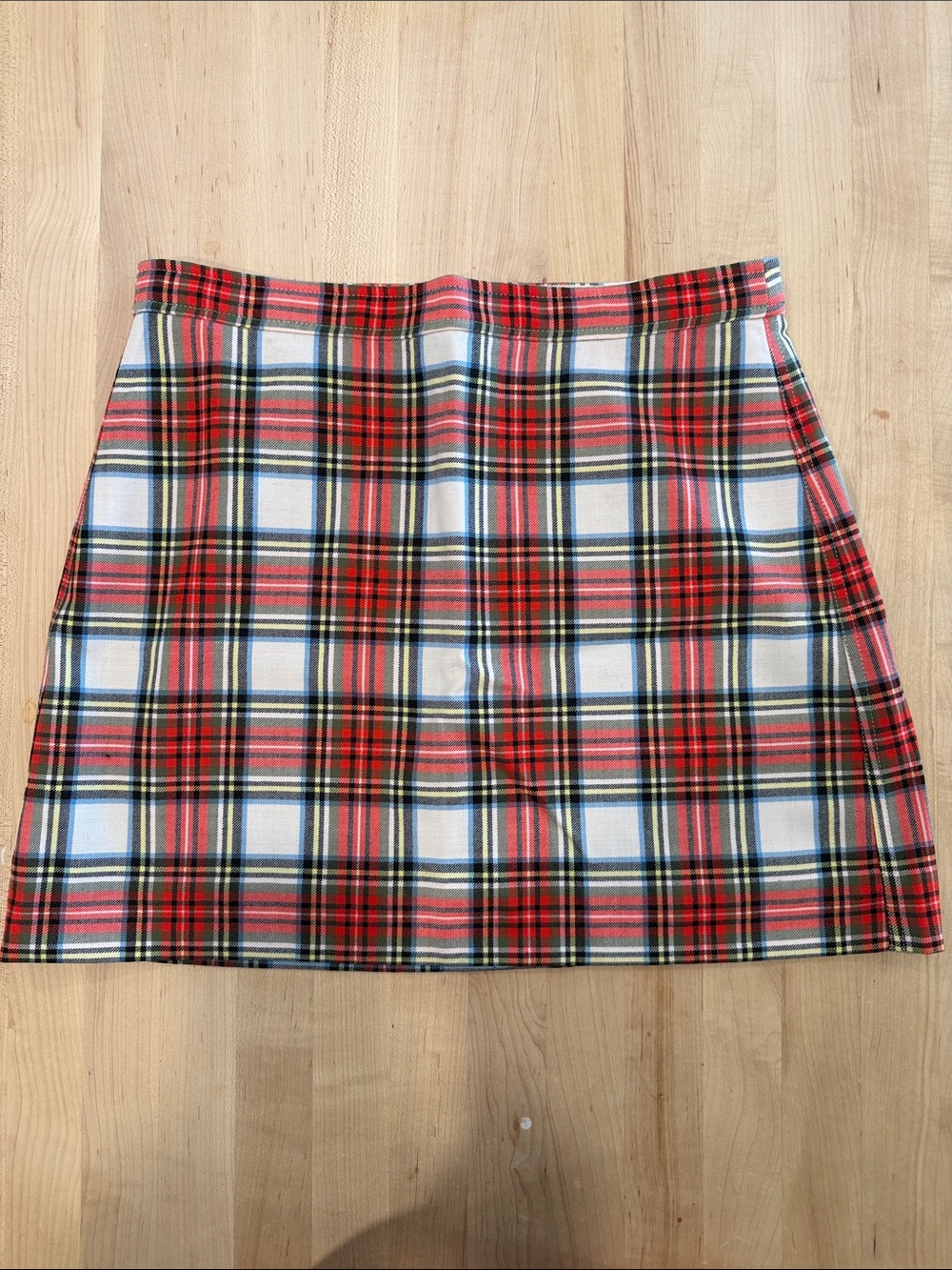 J. Crew Red and White Plaid Mini Skirt